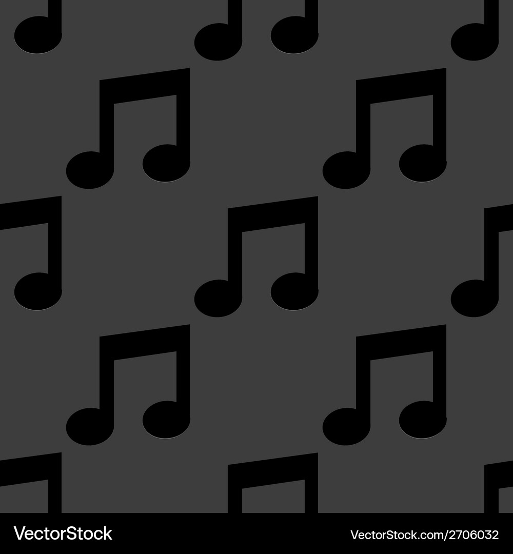 Music note web icon flat design seamless pattern Vector Image
