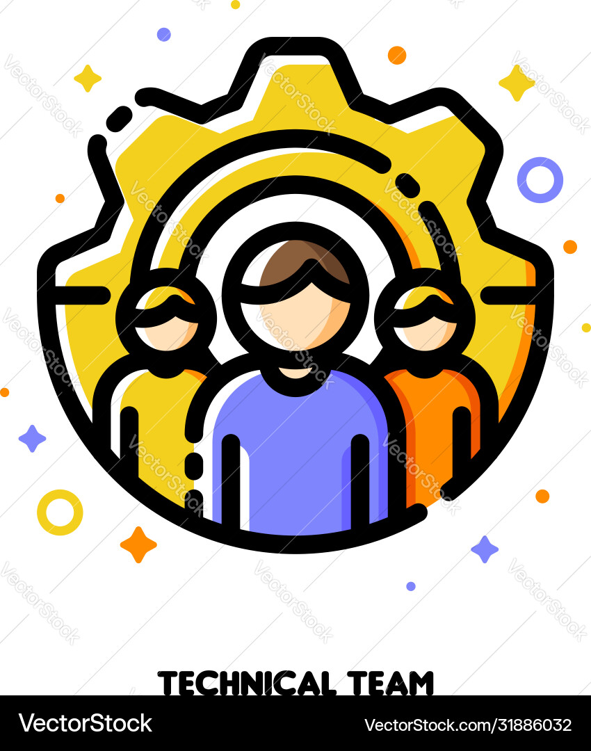 Technical support or project development team icon Technical support or project development team icon vector image