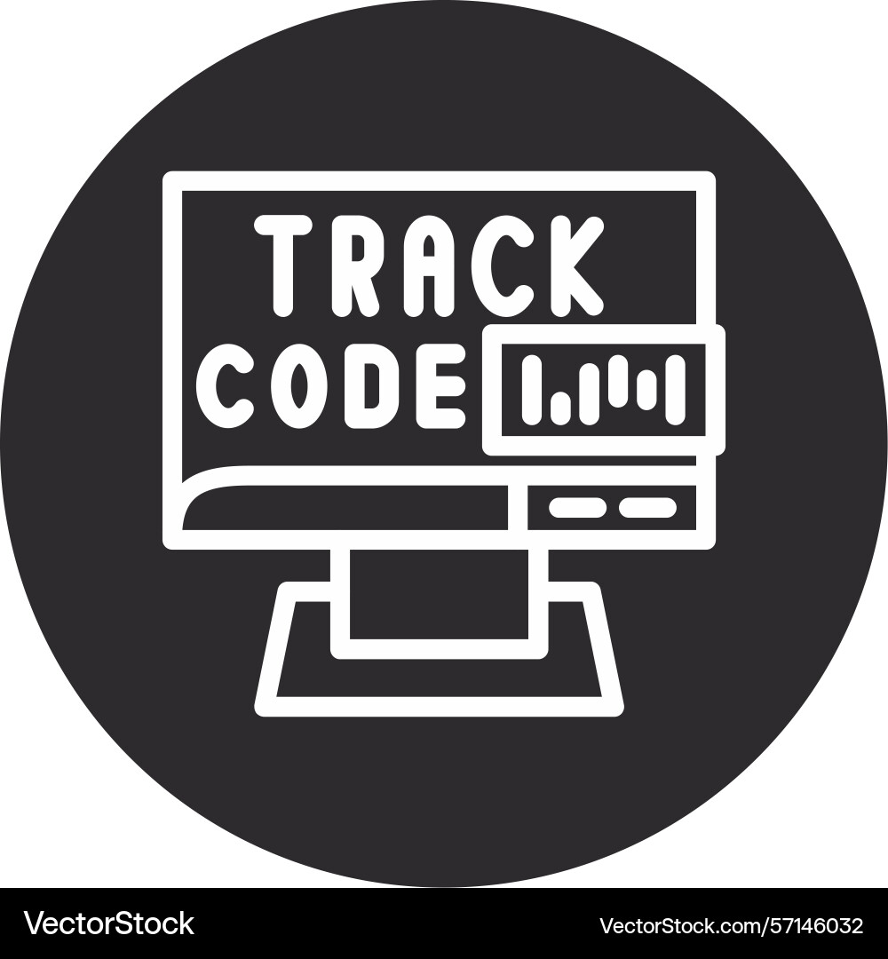 Tracking code inverted circle black vector image