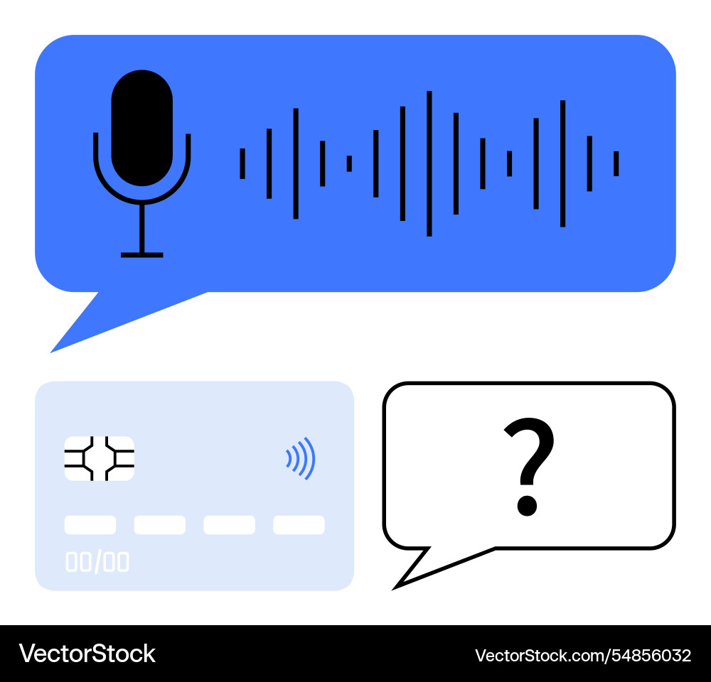 Voice command contactless payment and query Voice command contactless payment and query vector image
