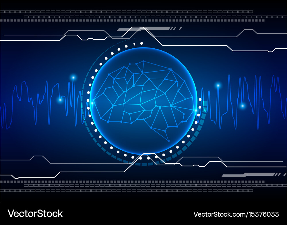Abstract Brain Technology Background Vector Image