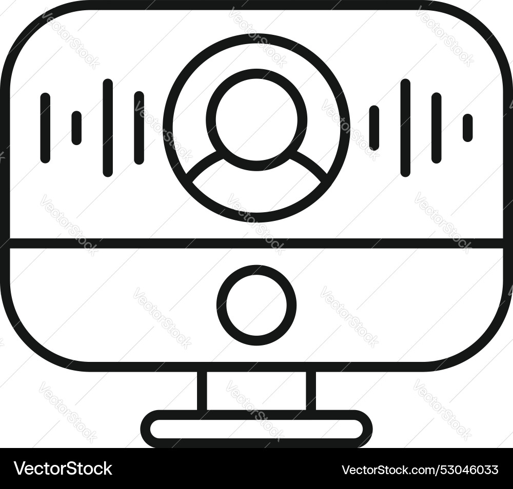 Computer showing voice recognition software Vector Image