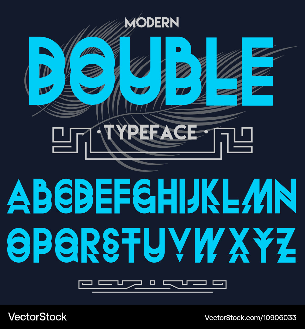 Double typeface font made by doublescript modern vector image