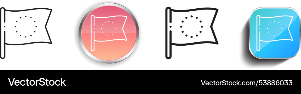 Europe icon thin linear regular and button style vector image