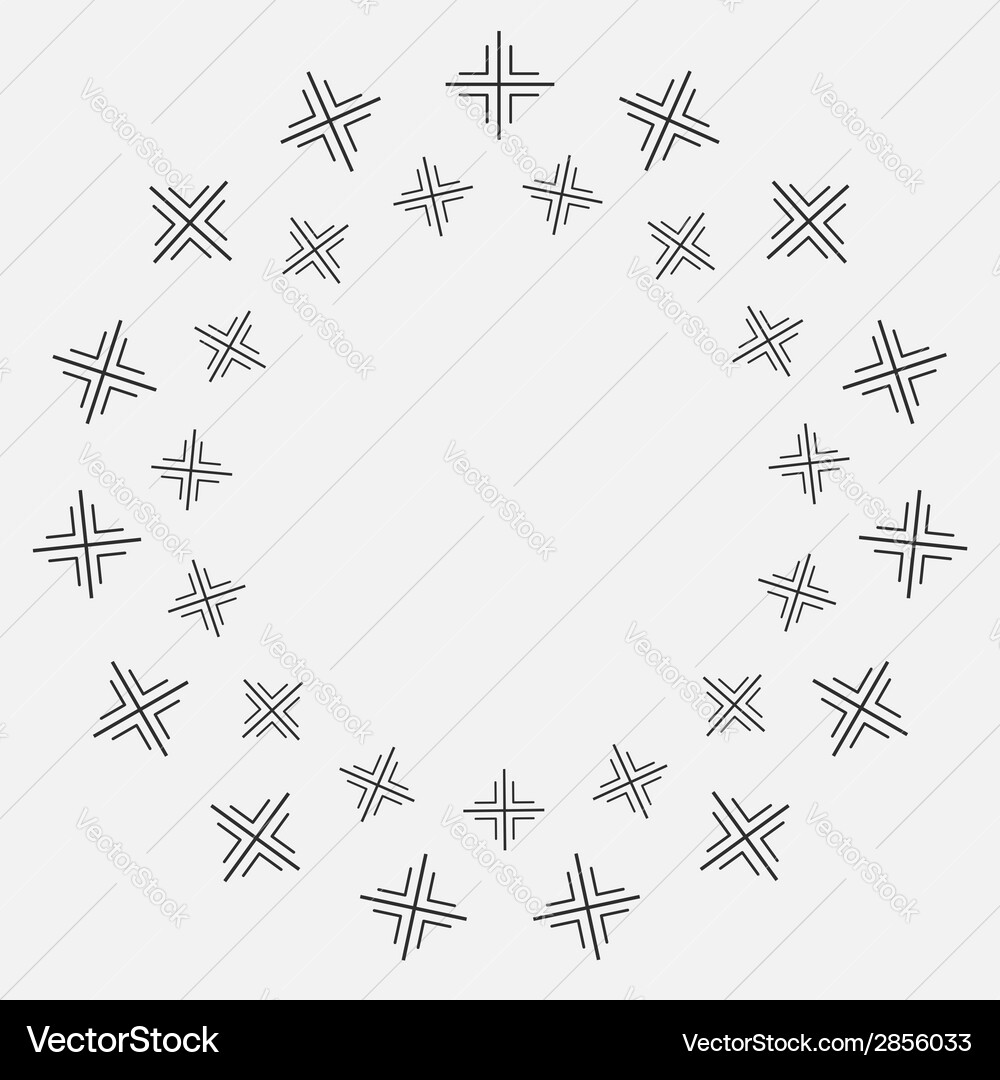 Gray Circle Frame - Minimalist Ornament Vector Image