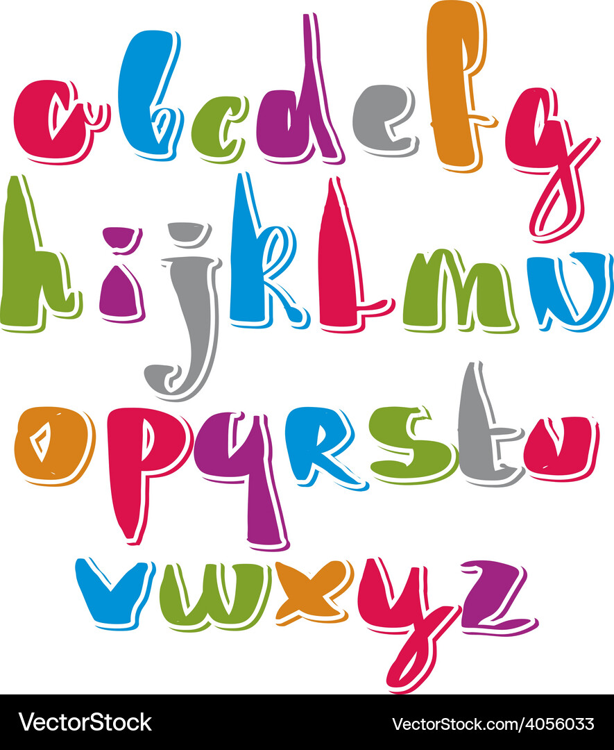 Handwritten script alphabet letters set Vector Image