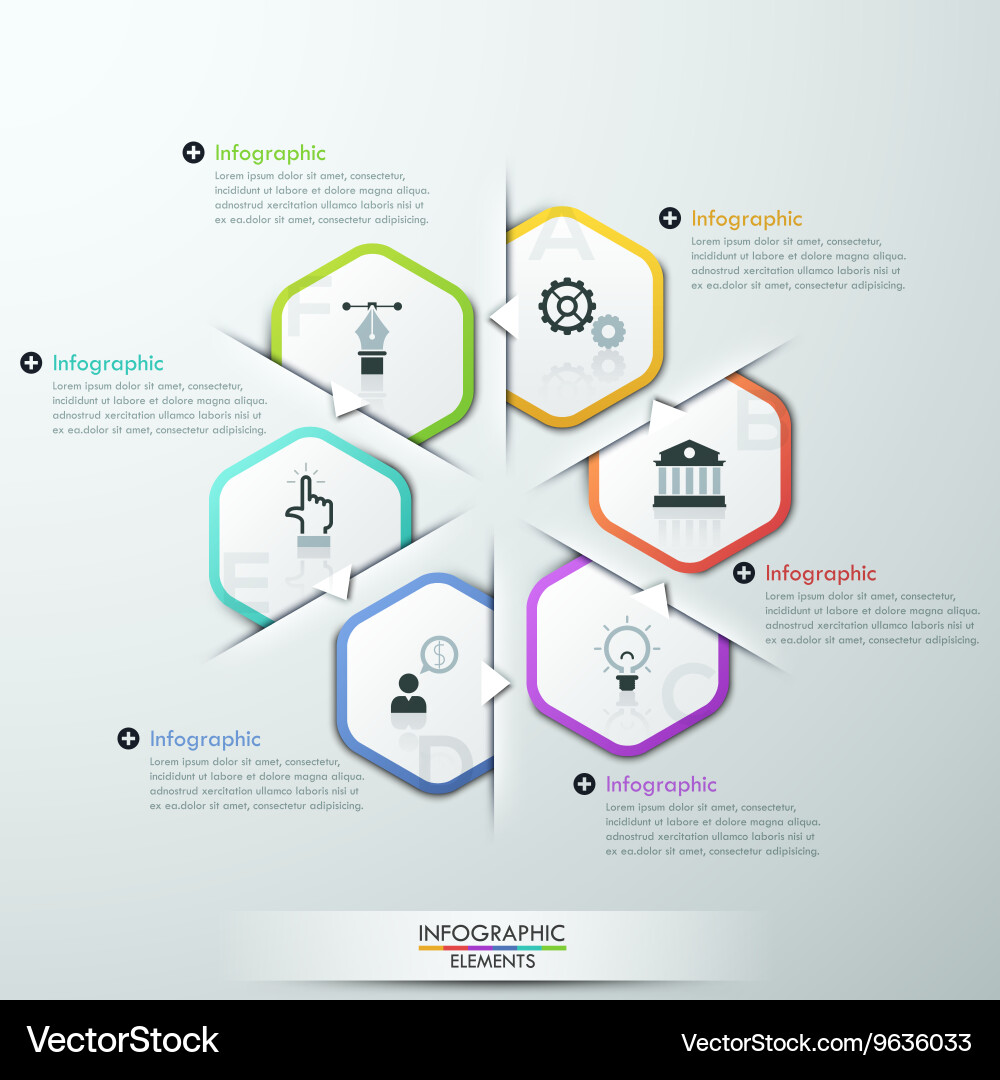 Infographic report template made from lines vector image