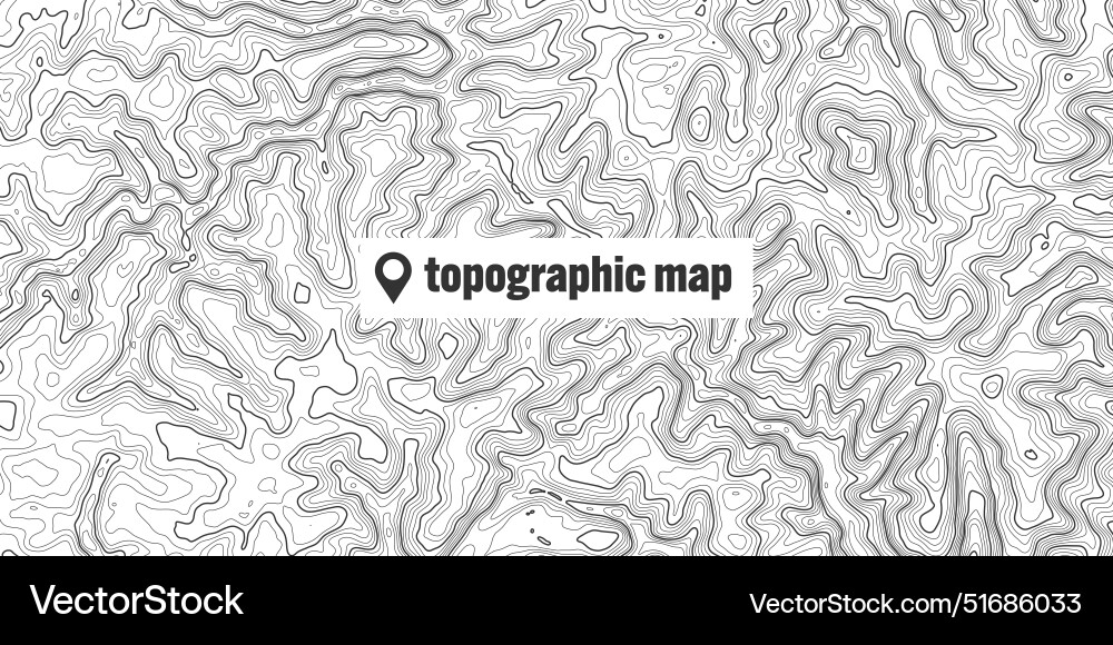 Topographic map with contour lines geographic Topographic map with contour lines geographic vector image