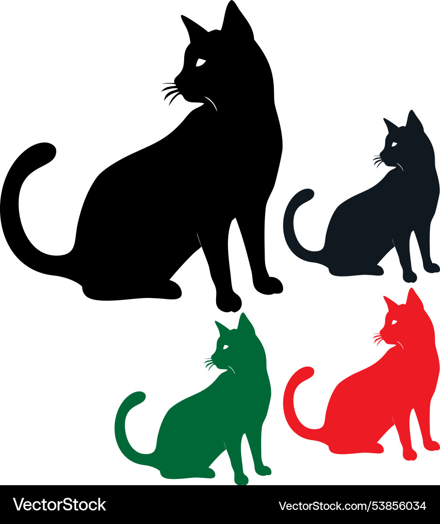Cat shitting shape icon with various color pattern Cat shitting shape icon with various color pattern Vector Image