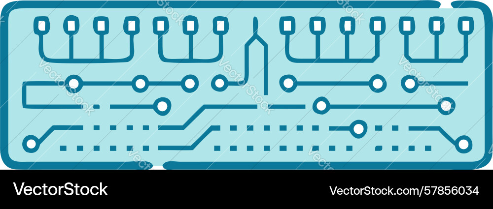 Digital circuitry keyboard layout futuristic tech vector image