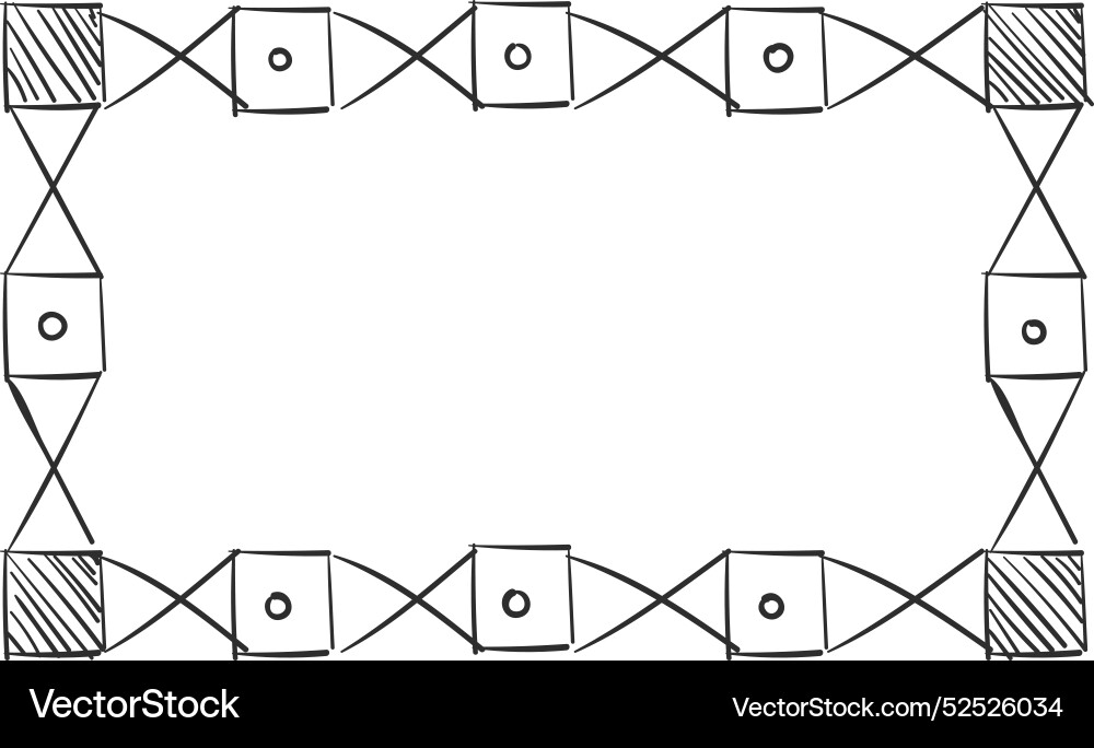 Doodle pattern border simple geometric decorative Doodle pattern border simple geometric decorative vector image