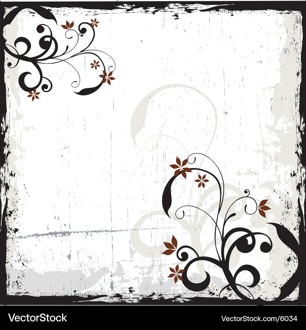 Grunge Floral Pattern Background Vector Image