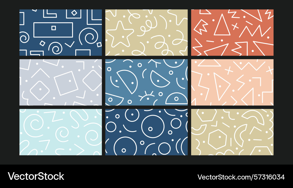 Minimal color doodle background set Vector Image