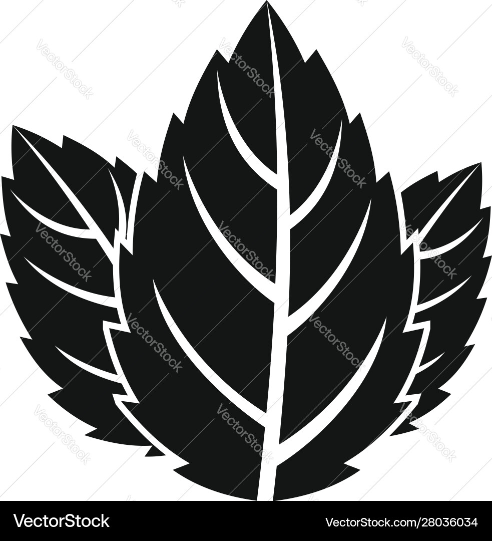 Mint leaf icon simple style Mint leaf icon simple style vector image