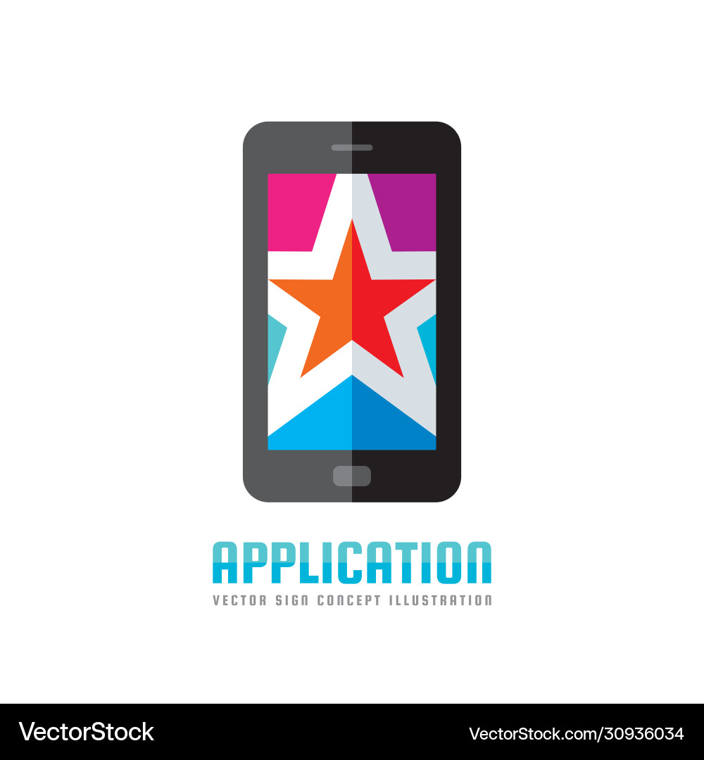 Mobile phone application - logo template Mobile phone application - logo template vector image