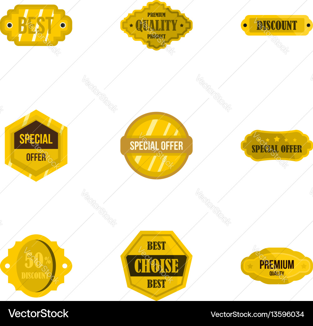 Premium-Qualität Retro-Label-Symbole flachen Stil Vektorbild