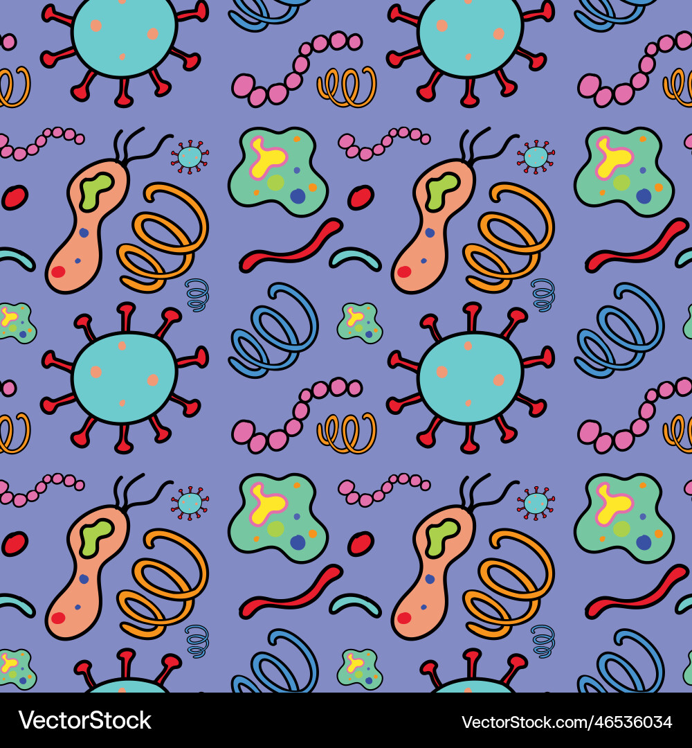 Science objects and icons seamless pattern vector image