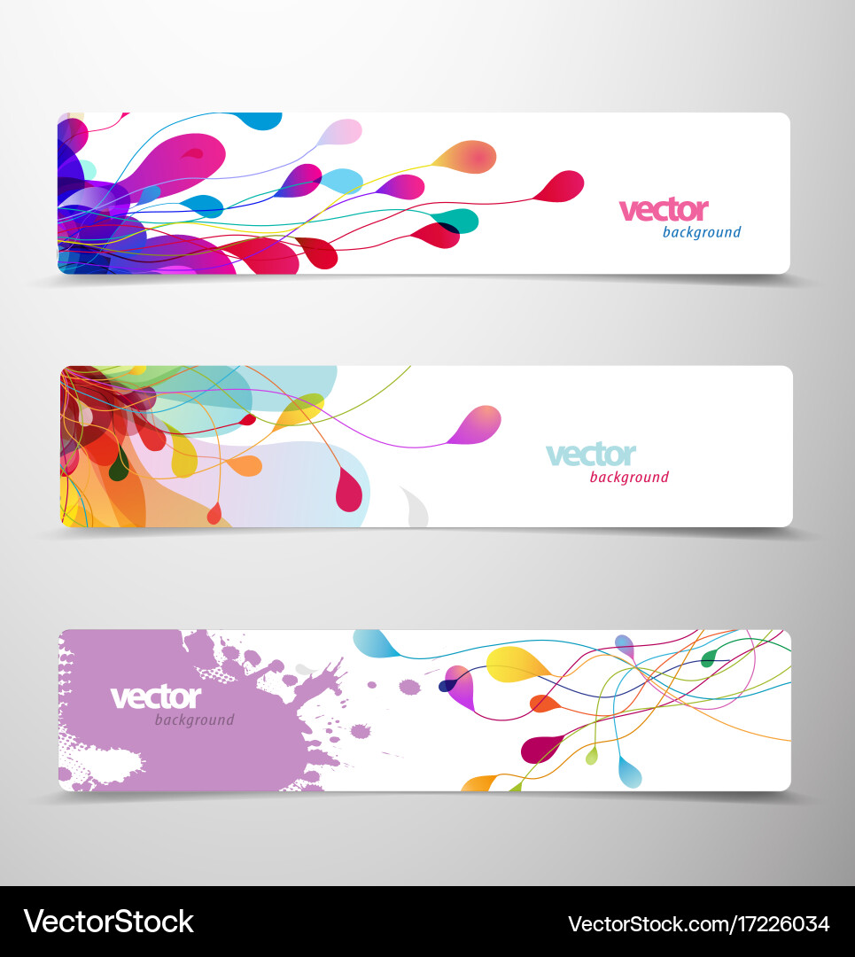 Set of abstract colorful web headers