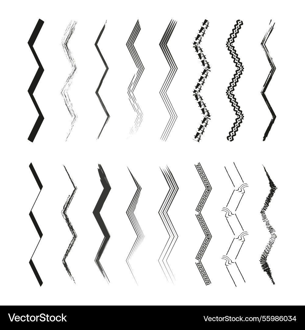 Zigzag line patterns abstract decorative stripes vector image