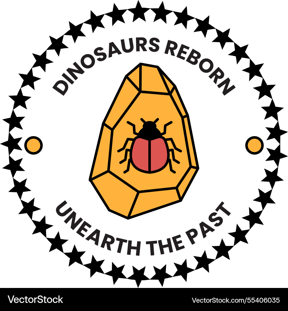 A round with bug on it and the words A round with bug on it and the words Vector Image