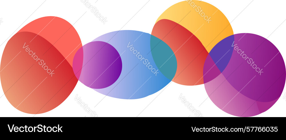 Abstract overlapping gradient circles for fluid vector image