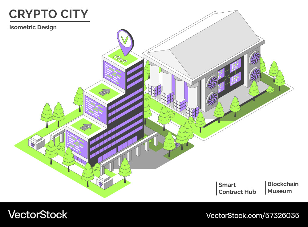 Cartoon color smart contract hub and blockchain Cartoon color smart contract hub and blockchain vector image