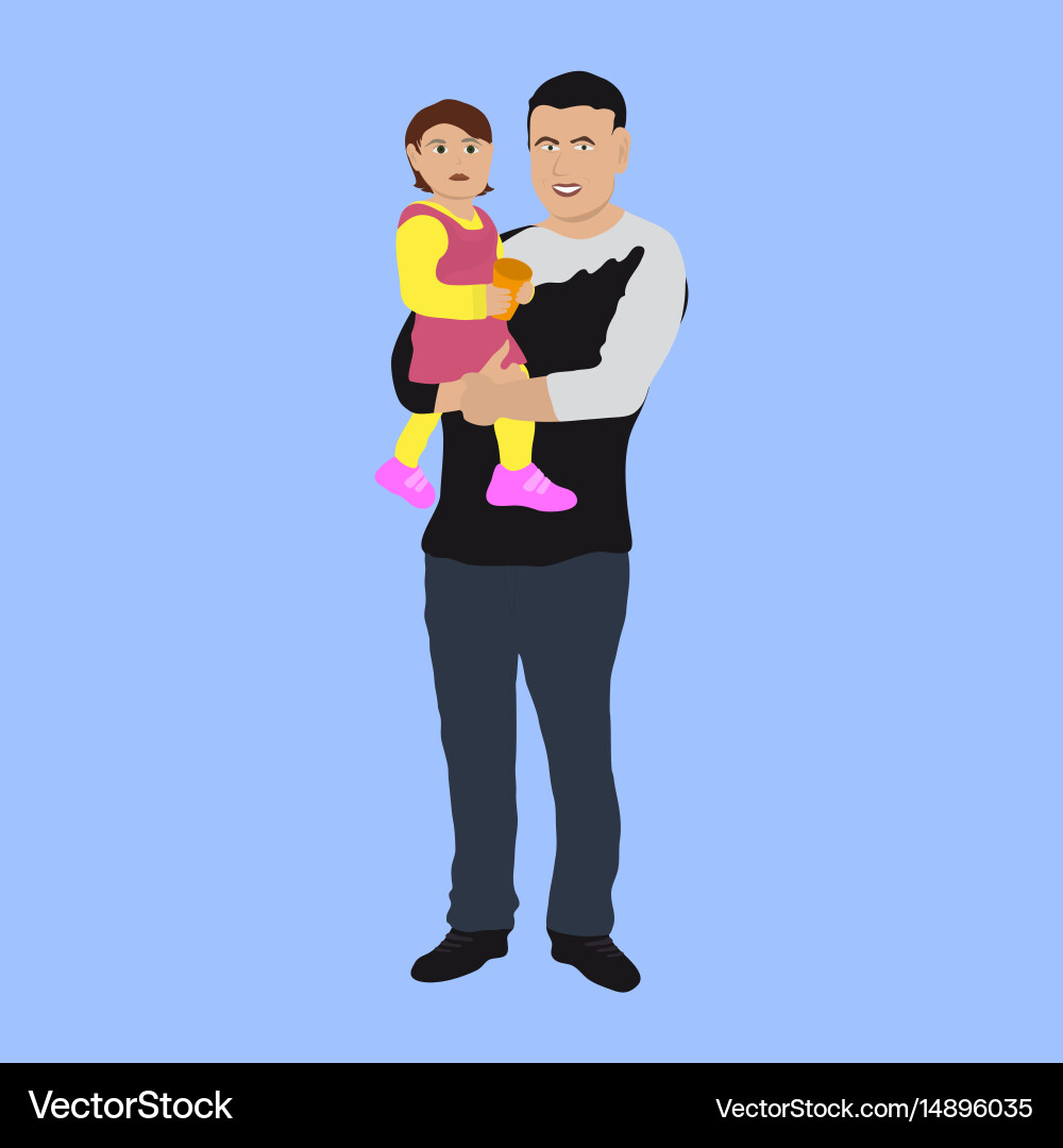 Dad with a small child Vector Image