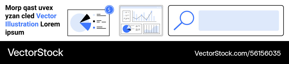 Financial dashboard with chart graphs and search Financial dashboard with chart graphs and search vector image