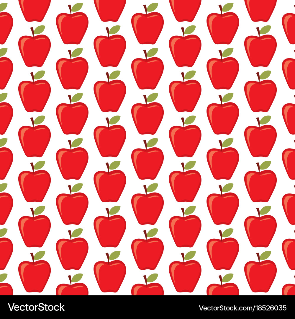 Red Apple Pattern Background Vector Image
