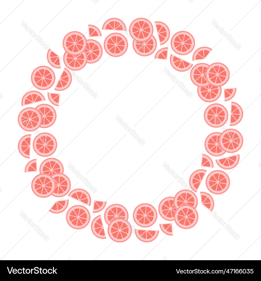 Round border frame with grapefruit slices Vector Image