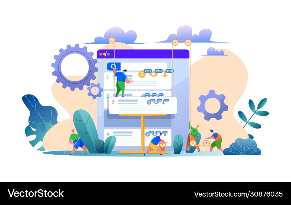 Search engine optimization web site page Search engine optimization web site page vector image