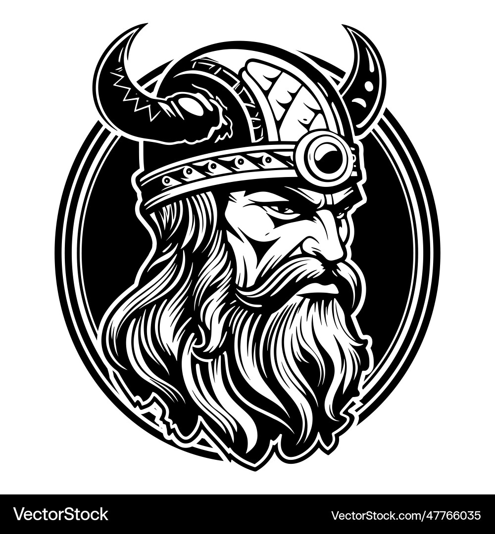 Viking Warrior Helmet Vector Image