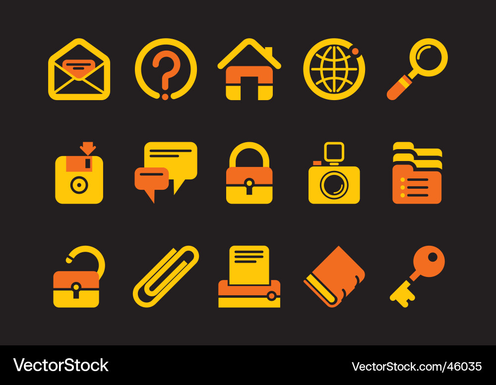 Website & Internet Icon Set Vector Image
