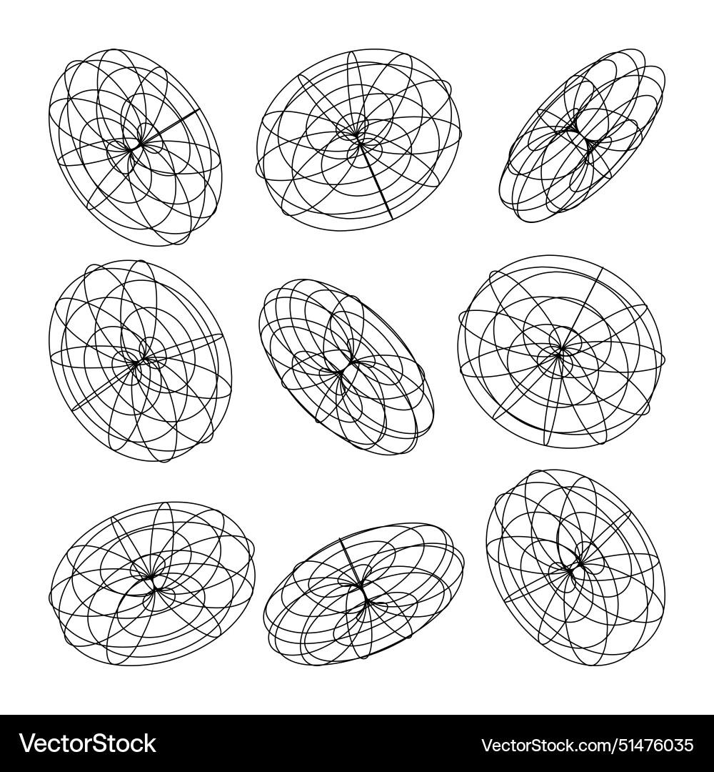 Wireframe lined shapes perspective mesh 3d grid Wireframe lined shapes perspective mesh 3d grid vector image