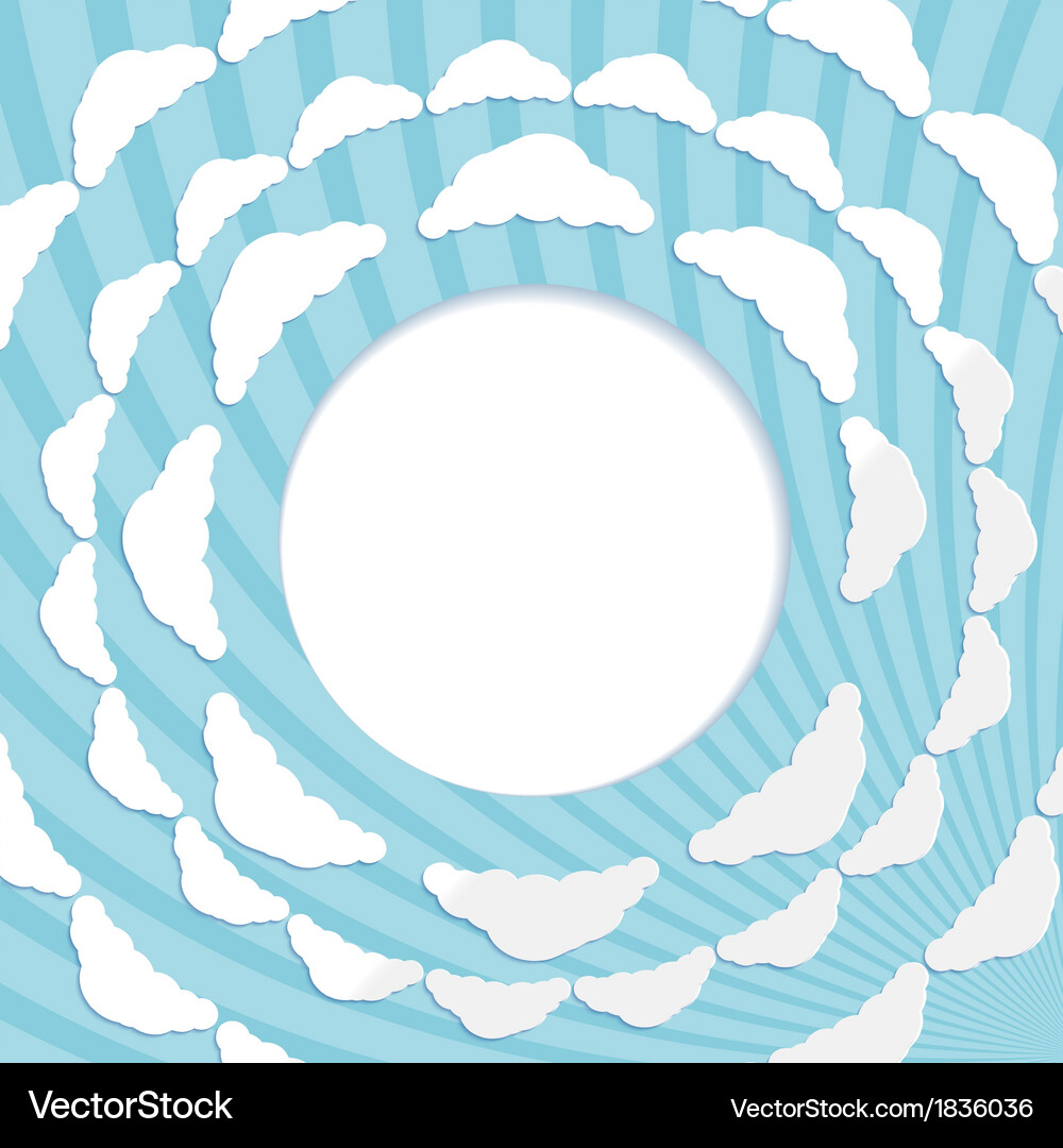 Abstract circular background with clouds Vector Image