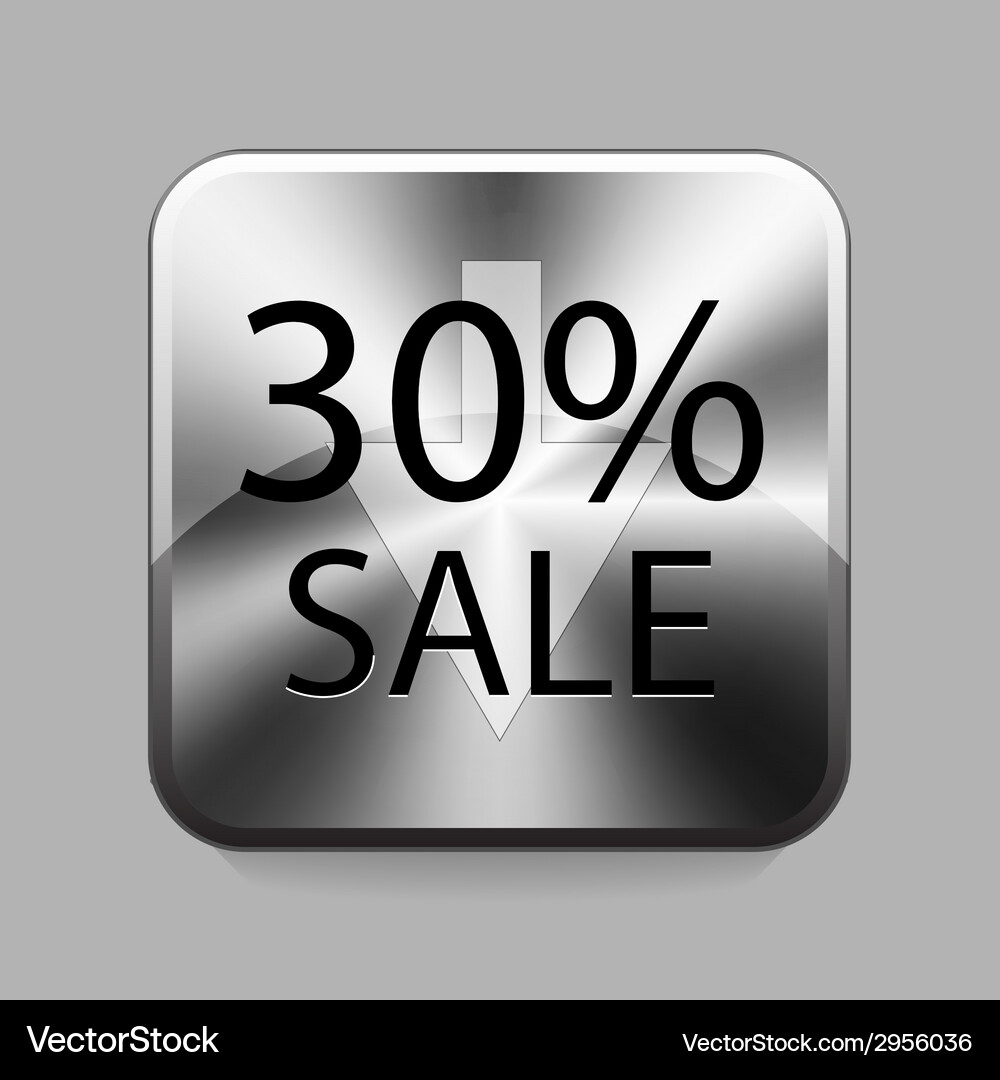 Chrome button Vector Image
