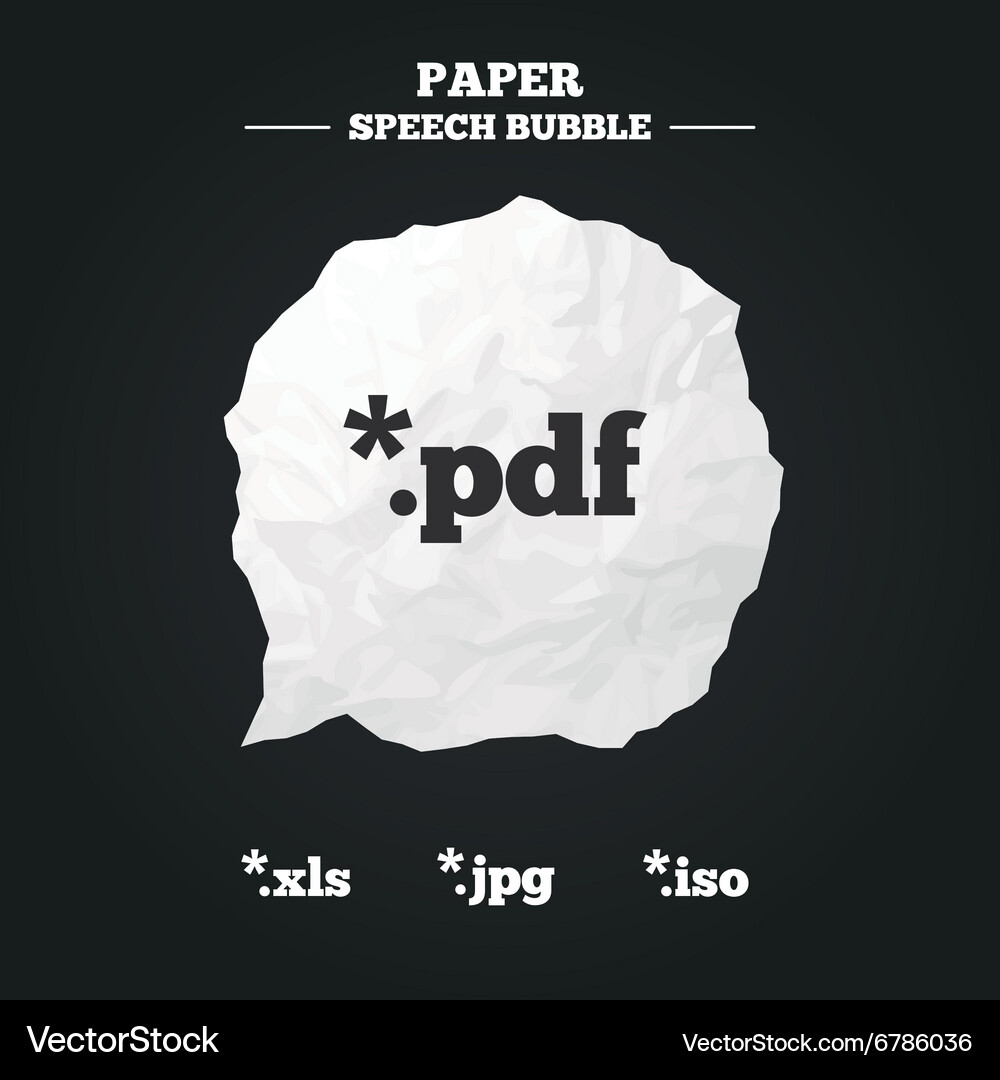 Document signs file extensions symbols Vector Image