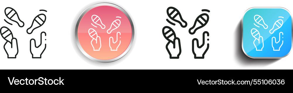Juggling icon thin linear regular and button vector image