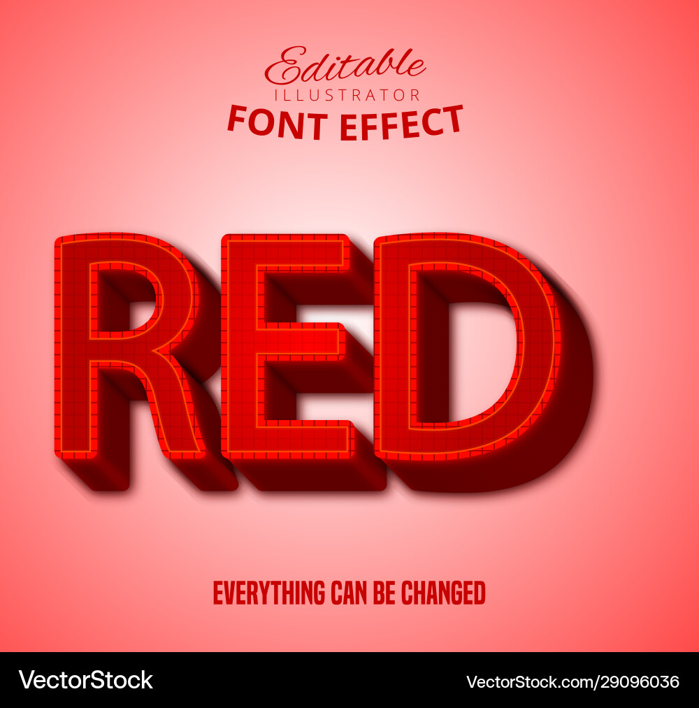 Red text editable style Vector Image