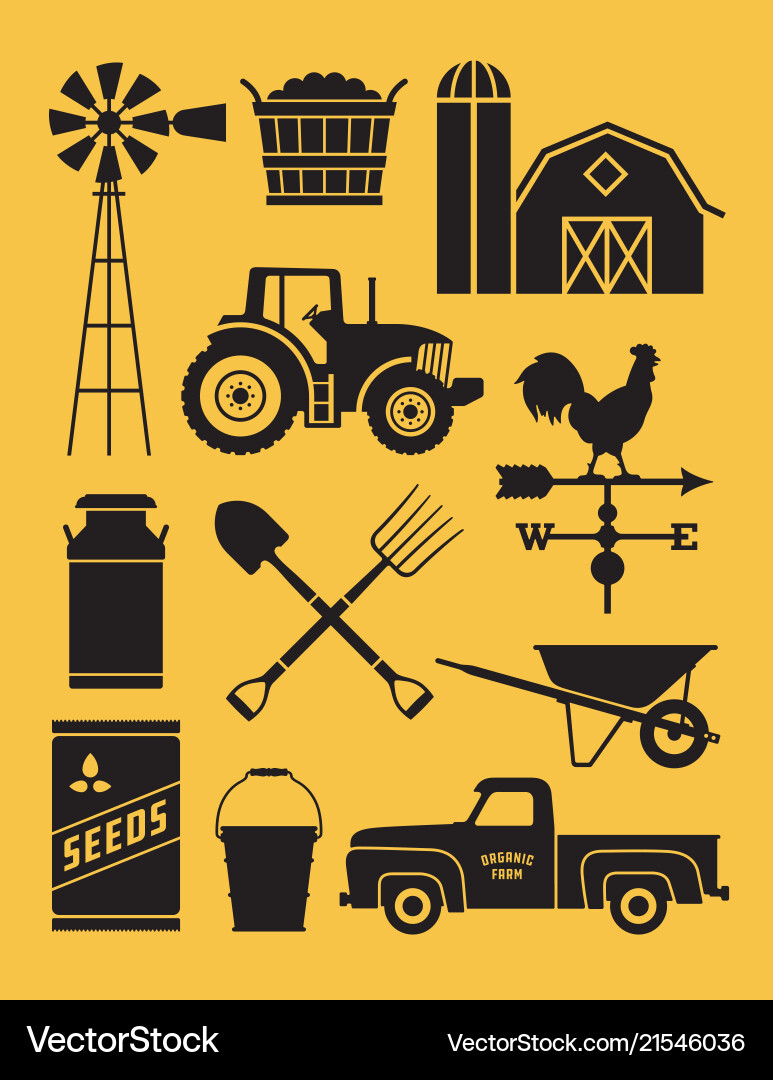 Set of 11 detailed farm icon