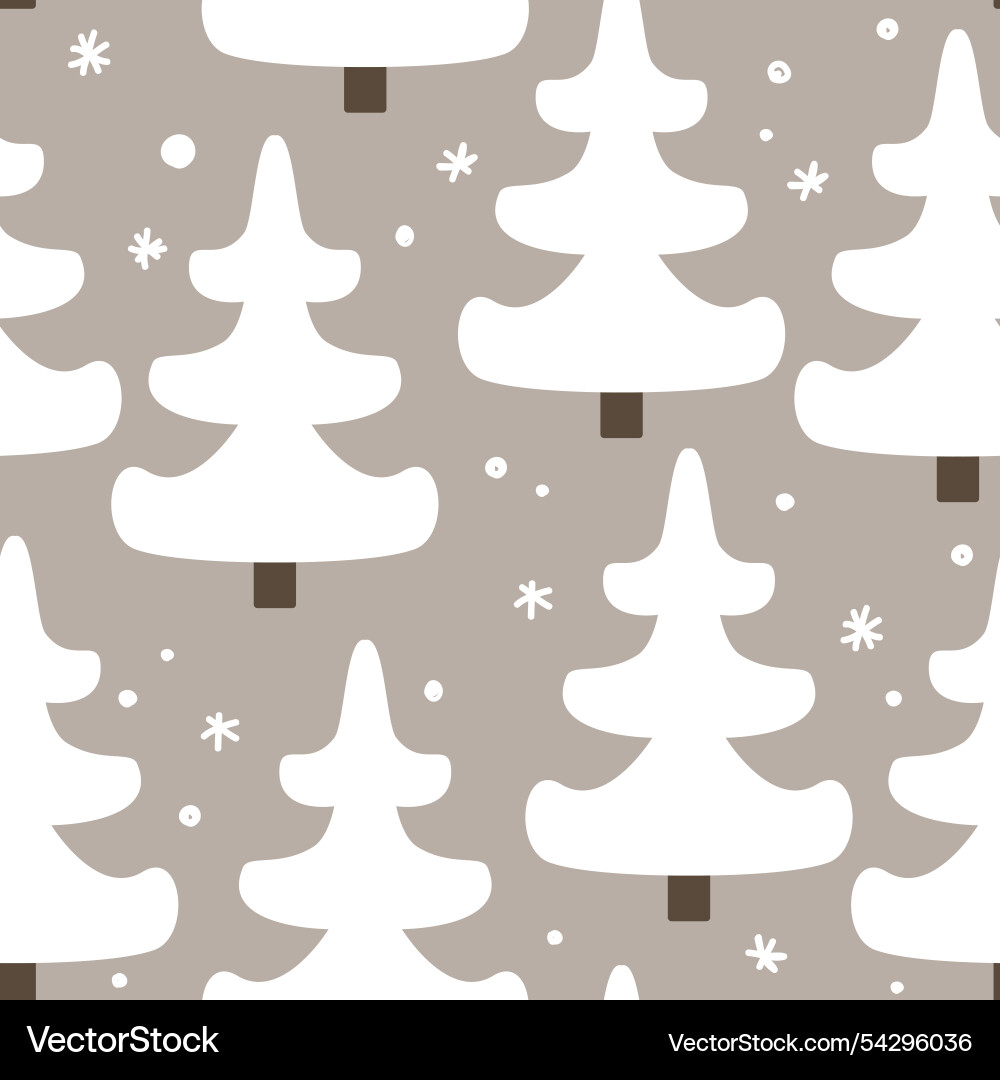 Simple abstract seamless pattern with white fir vector image