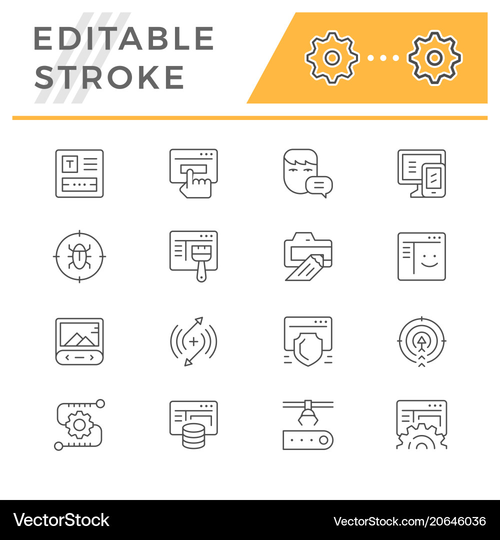 Web Development Line Icons vector image