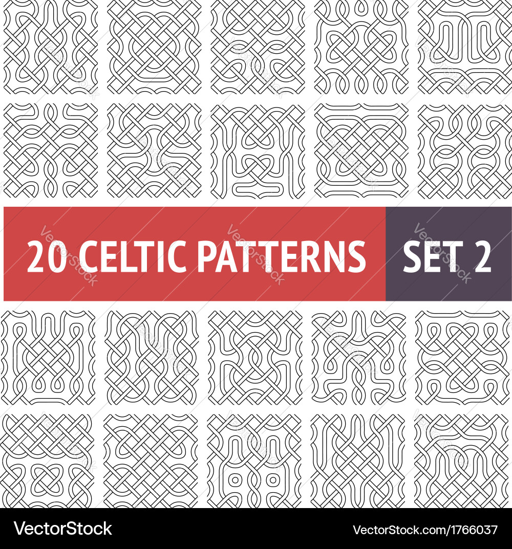 Celtic Knot Pattern Set Vector Image