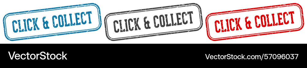 Click collect stamp rectangular Vector Image