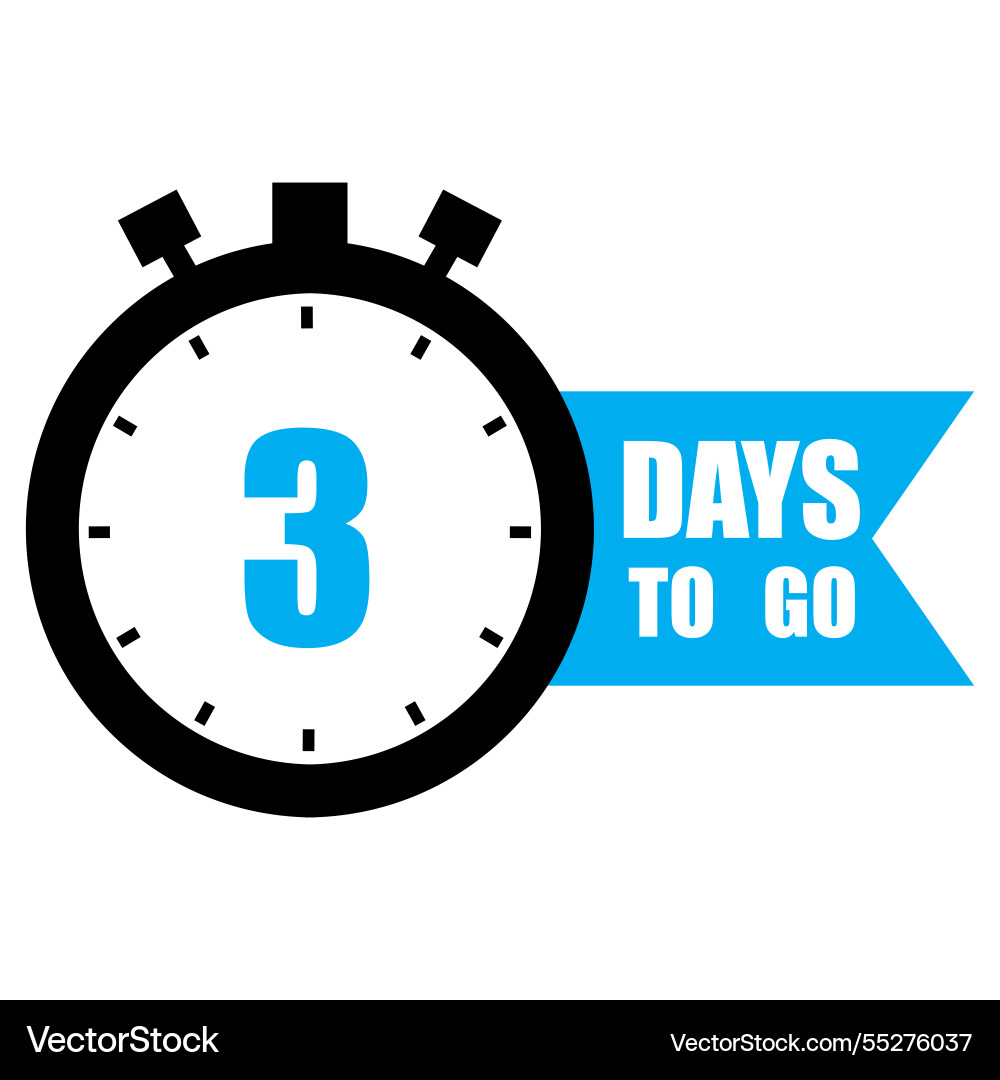 Countdown icon number three highlight bold 3 days Countdown icon number three highlight bold 3 days vector image