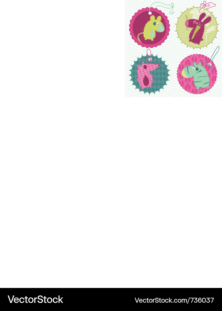 Cute Baby Animal Scrapbook Elements Vector Image