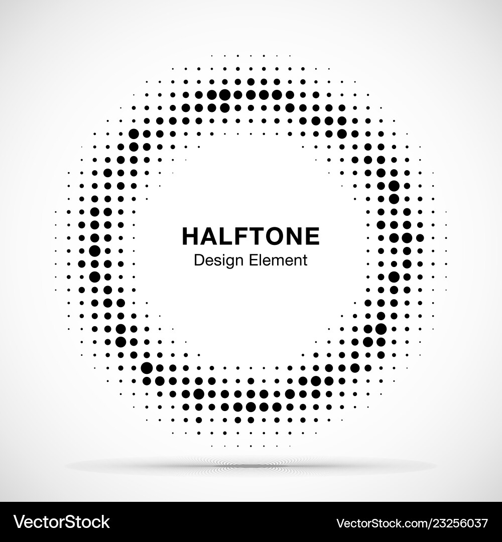 Halftone circle frame abstract random dots Halftone circle frame abstract random dots vector image