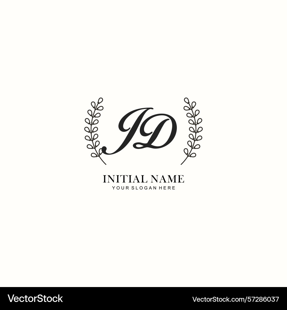 Jd initial logo templates with botanical elements Jd initial logo templates with botanical elements Vector Image