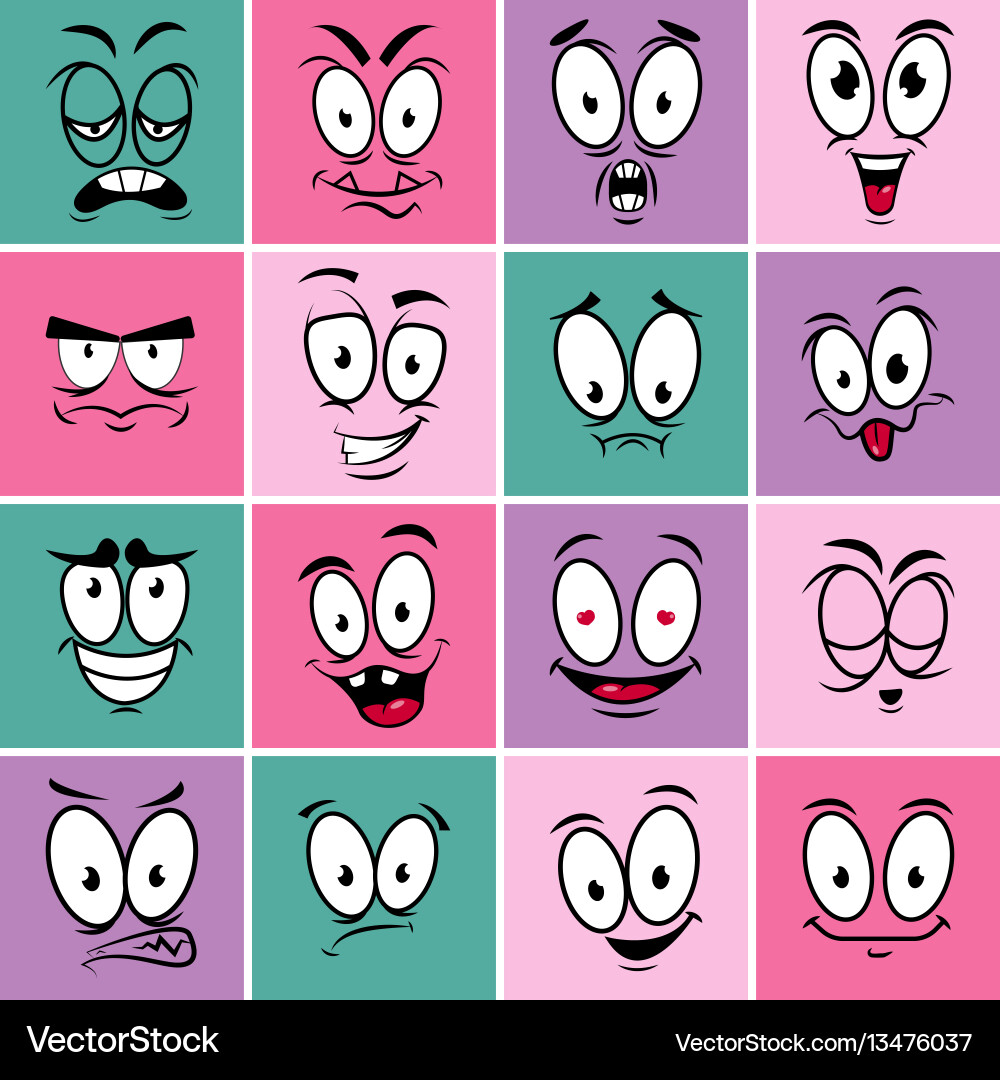 Set of emotion icons design in flat style simple Set of emotion icons design in flat style simple vector image