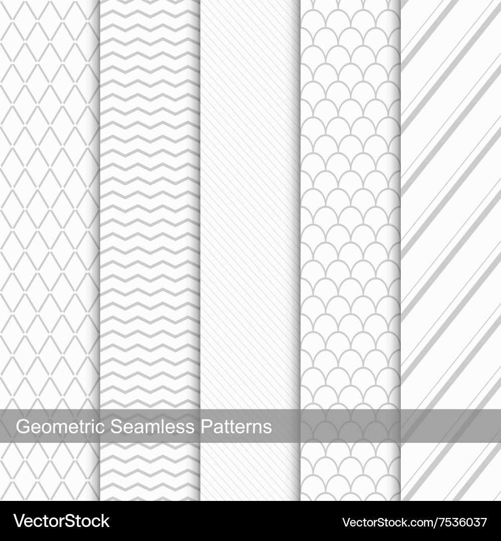 Set of seamless simple geometric patterns Vector Image